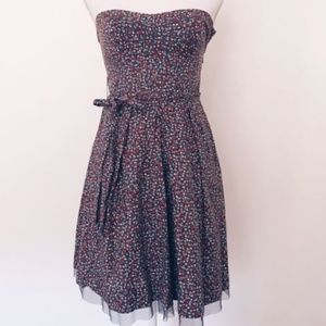 American Eagle Floral Print Strapless Dress